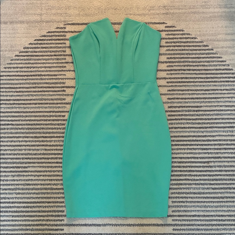 Lulu's Strapless Mint Green Dress
